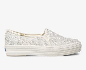 Keds Kate Spade New York Triple Decker Glitter Grädde | 3479SHKZN