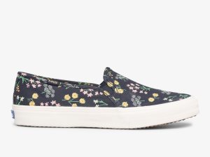 Keds Rifle Paper Co Double Decker Petite Fleurs Printed Indigo | 5429GMKTB