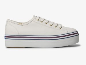 Keds Triple Up Varsity Vita Blå | 2749RGBAU